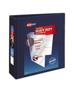 AVE79803 HEAVY-DUTY VIEW BINDER WITH DURAHINGE AND LOCKING ONE TOUCH EZD RINGS, 3 RINGS, 3" CAPACITY, 11 X 8.5, NAVY BLUE