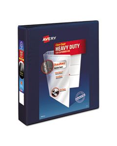 AVE79805 HEAVY-DUTY VIEW BINDER WITH DURAHINGE AND LOCKING ONE TOUCH EZD RINGS, 3 RINGS, 1.5" CAPACITY, 11 X 8.5, NAVY BLUE