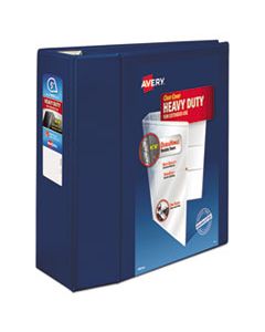 AVE79806 HEAVY-DUTY VIEW BINDER WITH DURAHINGE AND LOCKING ONE TOUCH EZD RINGS, 3 RINGS, 5" CAPACITY, 11 X 8.5, NAVY BLUE