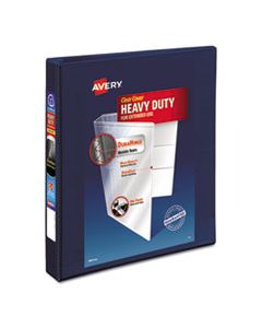 AVE79809 HEAVY-DUTY VIEW BINDER WITH DURAHINGE AND LOCKING ONE TOUCH EZD RINGS, 3 RINGS, 1" CAPACITY, 11 X 8.5, NAVY BLUE