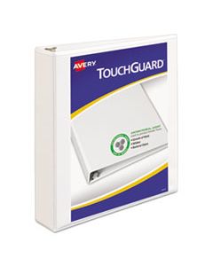 AVE17142 TOUCHGUARD PROTECTION HEAVY-DUTY VIEW BINDERS WITH SLANT RINGS, 3 RINGS, 1.5" CAPACITY, 11 X 8.5, WHITE
