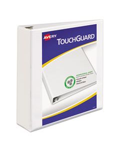 AVE17143 TOUCHGUARD PROTECTION HEAVY-DUTY VIEW BINDERS WITH SLANT RINGS, 3 RINGS, 2" CAPACITY, 11 X 8.5, WHITE