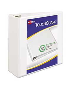 AVE17145 TOUCHGUARD PROTECTION HEAVY-DUTY VIEW BINDERS WITH SLANT RINGS, 3 RINGS, 4" CAPACITY, 11 X 8.5, WHITE