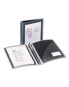 AVE17637 FLEXI-VIEW BINDER WITH ROUND RINGS, 3 RINGS, 1.5" CAPACITY, 11 X 8.5, BLACK