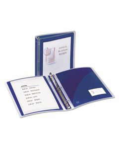 AVE17638 FLEXI-VIEW BINDER WITH ROUND RINGS, 3 RINGS, 1.5" CAPACITY, 11 X 8.5, NAVY BLUE