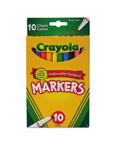 CYO587726 NON-WASHABLE MARKER, FINE BULLET TIP, ASSORTED COLORS, 10/PACK