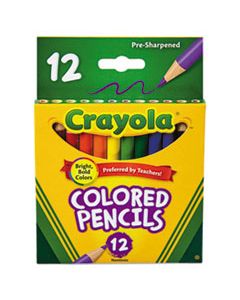 CYO684112 SHORT-LENGTH COLORED PENCIL SET, 3.3 MM, 2B (#1), ASSORTED LEAD/BARREL COLORS, DOZEN