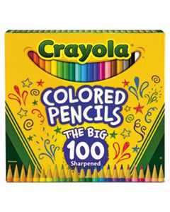 CYO688100 LONG-LENGTH COLORED PENCIL SET, 3.3 MM, 2B (#1), ASSORTED LEAD/BARREL COLORS, 100/PACK