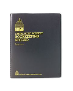 DOM600 SIMPLIFIED WEEKLY BOOKKEEPING RECORD, BROWN VINYL COVER, 128 PAGES, 8 1/2 X 11