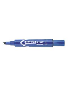 AVE07886 MARKS A LOT REGULAR DESK-STYLE PERMANENT MARKER, BROAD CHISEL TIP, BLUE, DOZEN