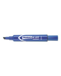 AVE07886 MARKS A LOT REGULAR DESK-STYLE PERMANENT MARKER, BROAD CHISEL TIP, BLUE, DOZEN