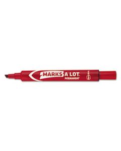 AVE08887 MARKS A LOT LARGE DESK-STYLE PERMANENT MARKER, BROAD CHISEL TIP, RED, DOZEN