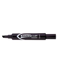 AVE07888 MARKS A LOT REGULAR DESK-STYLE PERMANENT MARKER, BROAD CHISEL TIP, BLACK, DOZEN