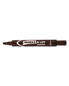 AVE08881 MARKS A LOT LARGE DESK-STYLE PERMANENT MARKER, BROAD CHISEL TIP, BROWN, DOZEN