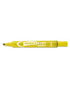 AVE08882 MARKS A LOT LARGE DESK-STYLE PERMANENT MARKER, BROAD CHISEL TIP, YELLOW, DOZEN