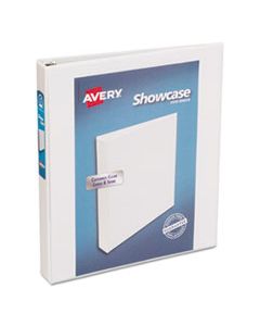 AVE19601 SHOWCASE ECONOMY VIEW BINDER WITH ROUND RINGS, 3 RINGS, 1" CAPACITY, 11 X 8.5, WHITE