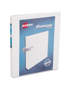 AVE19551 SHOWCASE ECONOMY VIEW BINDER WITH ROUND RINGS, 3 RINGS, 0.5" CAPACITY, 11 X 8.5, WHITE