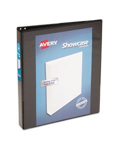 AVE19600 SHOWCASE ECONOMY VIEW BINDER WITH ROUND RINGS, 3 RINGS, 1" CAPACITY, 11 X 8.5, BLACK