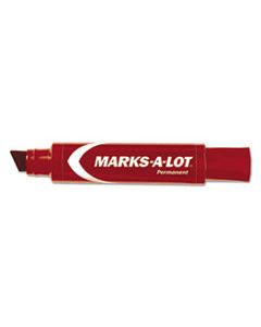 AVE24147 MARKS A LOT JUMBO DESK-STYLE PERMANENT MARKER, EXTRA-BROAD CHISEL TIP, RED