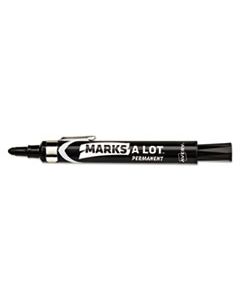 AVE24878 MARKS A LOT LARGE DESK-STYLE PERMANENT MARKER WITH METAL POCKET CLIP, BROAD BULLET TIP, BLACK, DOZEN