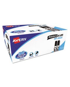 AVE98207 MARKS A LOT DESK-STYLE DRY ERASE MARKER VALUE PACK, BROAD CHISEL TIP, BLACK, 36/PACK