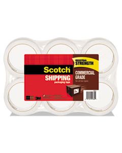 MMM37506 3750 COMMERCIAL GRADE PACKAGING TAPE, 3" CORE, 1.88" X 54.6 YDS, CLEAR, 6/PACK