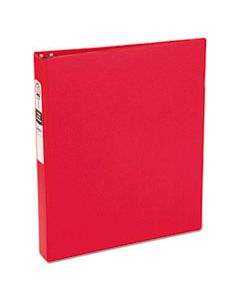 AVE03310 ECONOMY NON-VIEW BINDER WITH ROUND RINGS, 3 RINGS, 1" CAPACITY, 11 X 8.5, RED