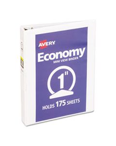 AVE05806 ECONOMY VIEW BINDER WITH ROUND RINGS , 3 RINGS, 1" CAPACITY, 8.5 X 5.5, WHITE
