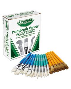 CYO050036 LARGE VARIETY PAINT BRUSH CLASSPACK, NATURAL BRISTLE/NYLON, FLAT/ROUND, 36/SET