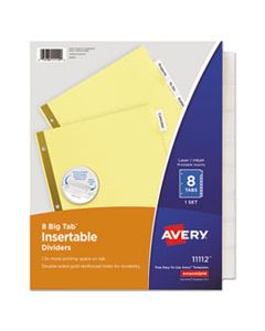 AVE11112 INSERTABLE BIG TAB DIVIDERS, 8-TAB, LETTER