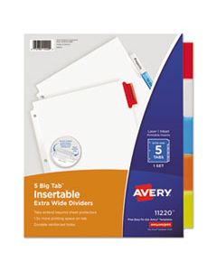 AVE11220 INSERTABLE BIG TAB DIVIDERS, 5-TAB, 11 1/8 X 9 1/4