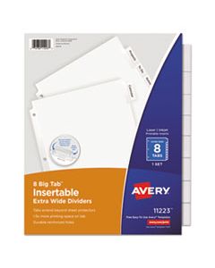 AVE11223 INSERTABLE BIG TAB DIVIDERS, 8-TAB, 11 1/8 X 9 1/4