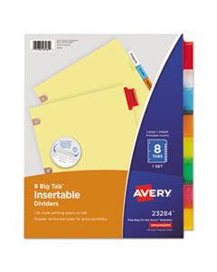 AVE23284 INSERTABLE BIG TAB DIVIDERS, 8-TAB, LETTER