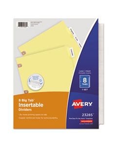 AVE23285 INSERTABLE BIG TAB DIVIDERS, 8-TAB, LETTER