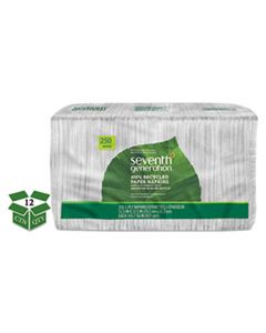 SEV13713CT 100% RECYCLED NAPKINS, 1-PLY, 11 1/2 X 12 1/2, WHITE, 250/PACK, 12 PACKS/CARTON
