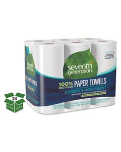 SEV13731CT 100% RECYCLED PAPER TOWEL ROLLS, 2-PLY, 11 X 5.4 SHEETS, 140 SHEETS/RL, 24 RL/CT