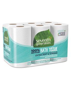 SEV13733PK 100% RECYCLED BATHROOM TISSUE, SEPTIC SAFE, 2-PLY, WHITE, 240 SHEETS/ROLL, 12/PACK
