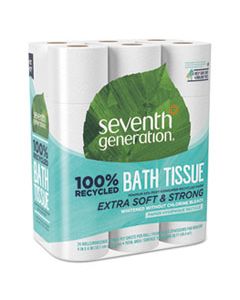 SEV13738 100% RECYCLED BATHROOM TISSUE, SEPTIC SAFE, 2-PLY, WHITE, 240 SHEETS/ROLL, 24/PACK