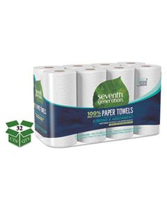 SEV13739CT 100% RECYCLED PAPER TOWEL ROLLS, 2-PLY, 11 X 5.4 SHEETS, 156 SHEETS/RL, 32RL/CT
