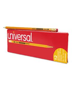 UNV55525 DELUXE BLACKSTONIAN PENCIL, F (#2.5), BLACK LEAD, YELLOW BARREL, DOZEN