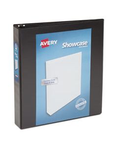 AVE19650 SHOWCASE ECONOMY VIEW BINDER WITH ROUND RINGS, 3 RINGS, 1.5" CAPACITY, 11 X 8.5, BLACK