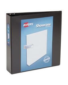 AVE19700 SHOWCASE ECONOMY VIEW BINDER WITH ROUND RINGS, 3 RINGS, 2" CAPACITY, 11 X 8.5, BLACK