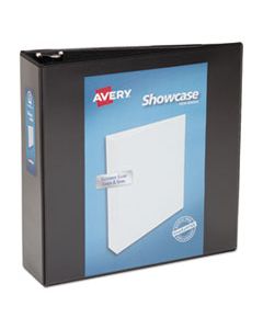 AVE19750 SHOWCASE ECONOMY VIEW BINDER WITH ROUND RINGS, 3 RINGS, 3" CAPACITY, 11 X 8.5, BLACK