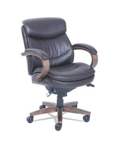 LZB48963B WOODBURY MID-BACK EXECUTIVE CHAIR, SUPPORTS UP TO 300 LBS., BROWN SEAT/BROWN BACK, WEATHERED SAND BASE