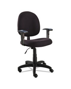 ALEVTA4810 ALERA ESSENTIA SERIES SWIVEL TASK CHAIR WITH ADJUSTABLE ARMS, SUPPORTS UP TO 275 LBS., BLACK SEAT/BLACK BACK, BLACK BASE