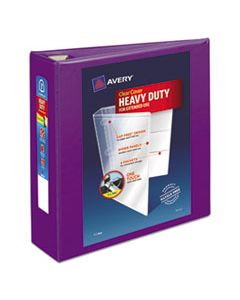 AVE79810 HEAVY-DUTY VIEW BINDER WITH DURAHINGE AND LOCKING ONE TOUCH EZD RINGS, 3 RINGS, 3" CAPACITY, 11 X 8.5, PURPLE