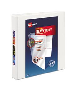 AVE79195 HEAVY-DUTY VIEW BINDER WITH DURAHINGE AND LOCKING ONE TOUCH EZD RINGS, 3 RINGS, 1.5" CAPACITY, 11 X 8.5, WHITE