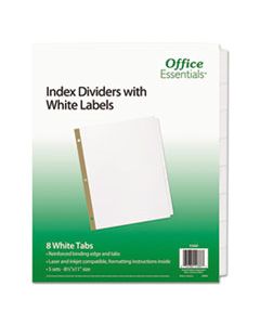 AVE11337 INDEX DIVIDERS WITH WHITE LABELS, 8-TAB, 11 X 8.5, WHITE, 5 SETS