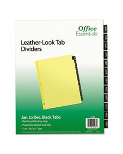 AVE11484 PREPRINTED BLACK LEATHER TAB DIVIDERS, 12-TAB, LETTER