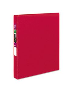 AVE27201 DURABLE NON-VIEW BINDER WITH DURAHINGE AND SLANT RINGS, 3 RINGS, 1" CAPACITY, 11 X 8.5, RED